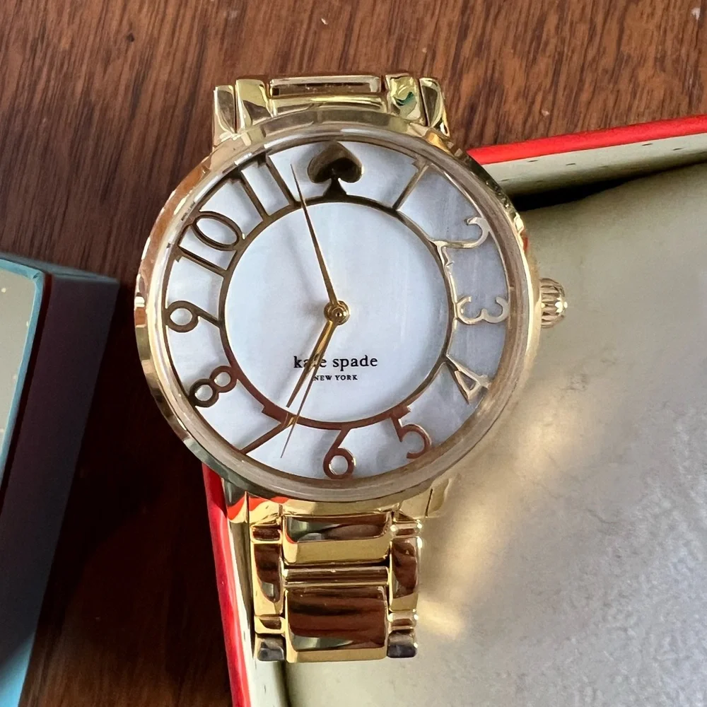 Kate Spade Gold Gramercy Watch 34mm circa 2015 - Picture 2 of 7
